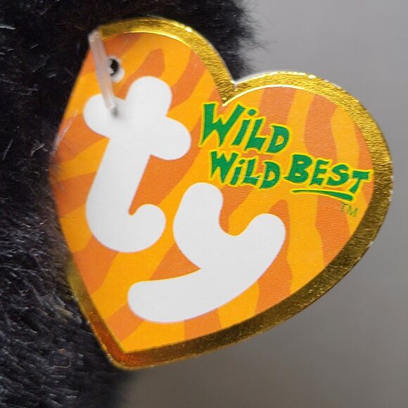 RETIRED TY Beanie Wild Wild Best 9" Plush Black Bear "Midnight" - Picture 7 of 9